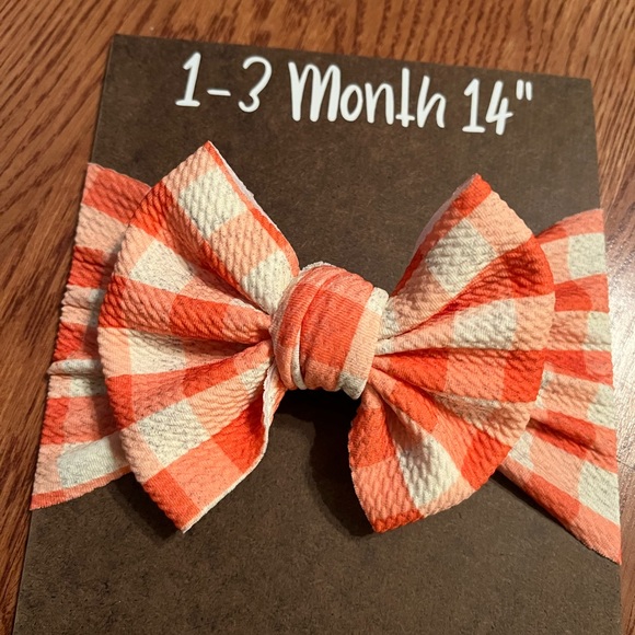 🟠Orange Gingham Head Wrap - Picture 2 of 4